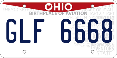 OH license plate GLF6668