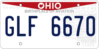 OH license plate GLF6670