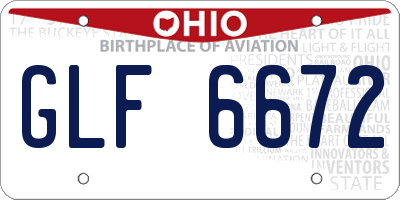 OH license plate GLF6672