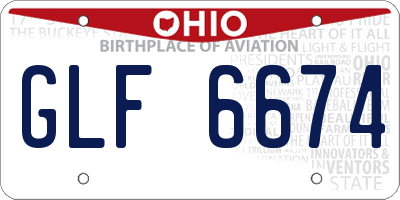 OH license plate GLF6674