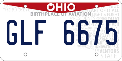 OH license plate GLF6675