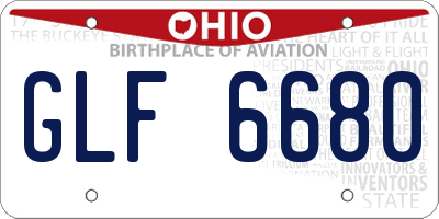 OH license plate GLF6680