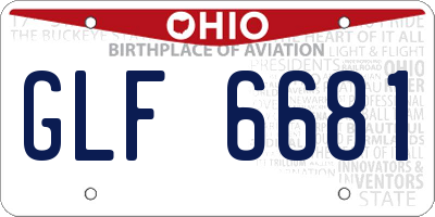OH license plate GLF6681