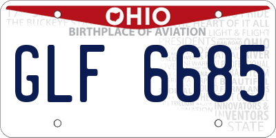 OH license plate GLF6685