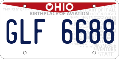 OH license plate GLF6688