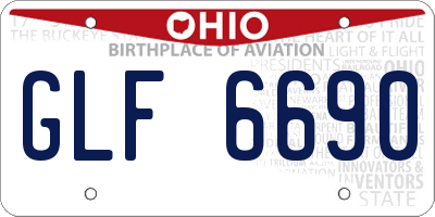 OH license plate GLF6690