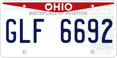 OH license plate GLF6692