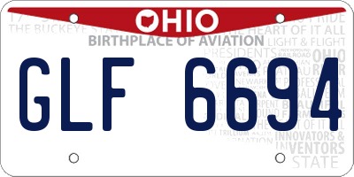 OH license plate GLF6694