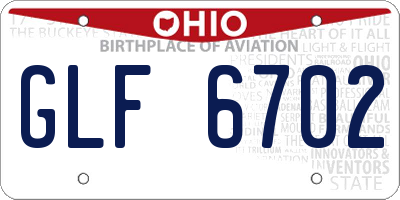OH license plate GLF6702
