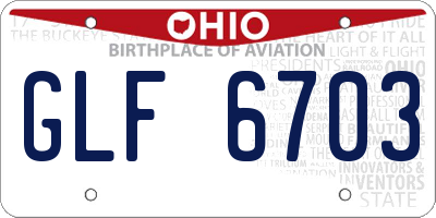 OH license plate GLF6703