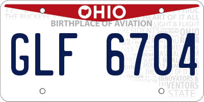 OH license plate GLF6704