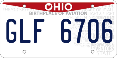 OH license plate GLF6706