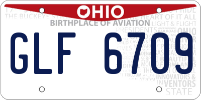 OH license plate GLF6709