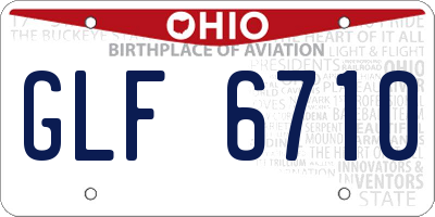 OH license plate GLF6710