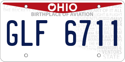 OH license plate GLF6711