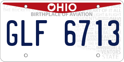 OH license plate GLF6713