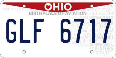 OH license plate GLF6717
