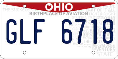 OH license plate GLF6718