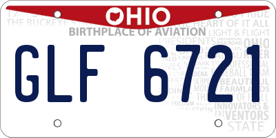 OH license plate GLF6721