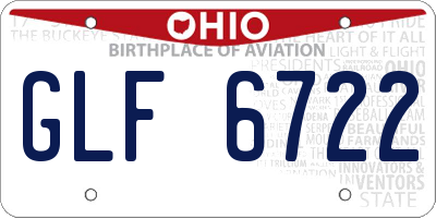 OH license plate GLF6722