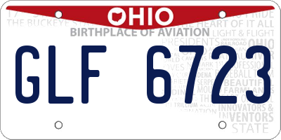OH license plate GLF6723