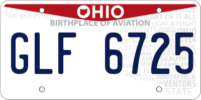 OH license plate GLF6725