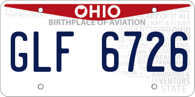 OH license plate GLF6726