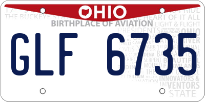 OH license plate GLF6735