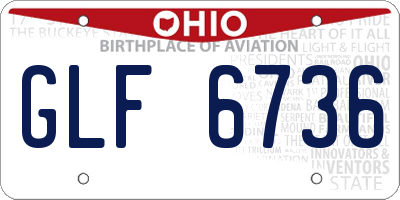 OH license plate GLF6736