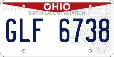 OH license plate GLF6738