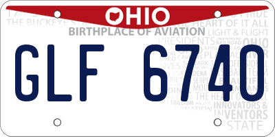 OH license plate GLF6740