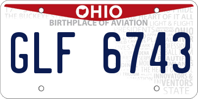 OH license plate GLF6743