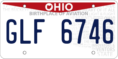 OH license plate GLF6746