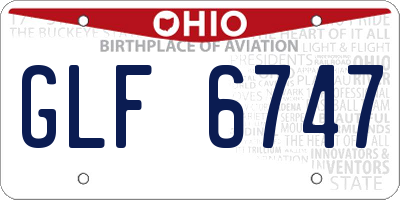 OH license plate GLF6747