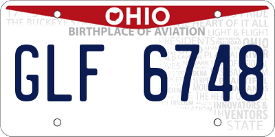 OH license plate GLF6748
