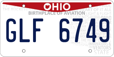 OH license plate GLF6749
