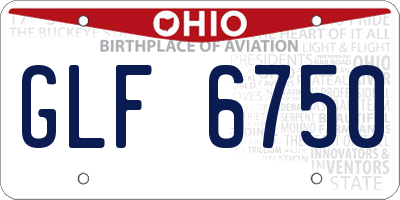 OH license plate GLF6750