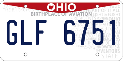 OH license plate GLF6751