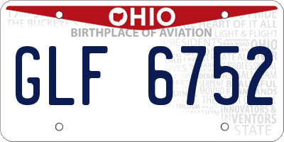 OH license plate GLF6752