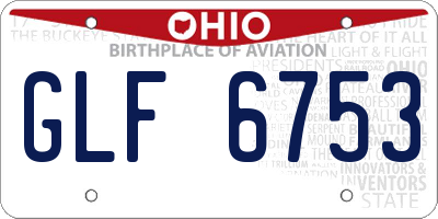OH license plate GLF6753