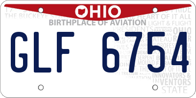 OH license plate GLF6754