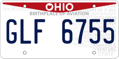 OH license plate GLF6755