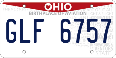 OH license plate GLF6757