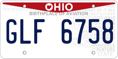 OH license plate GLF6758