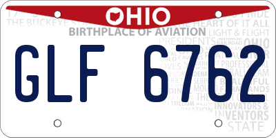 OH license plate GLF6762