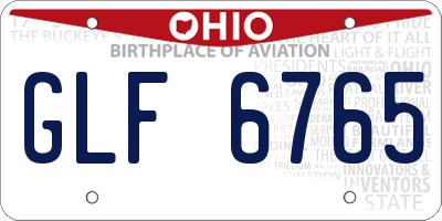 OH license plate GLF6765