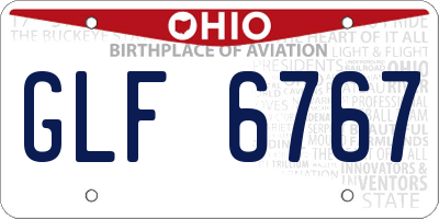 OH license plate GLF6767