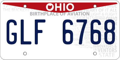 OH license plate GLF6768