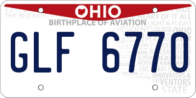 OH license plate GLF6770