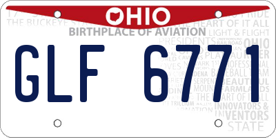 OH license plate GLF6771